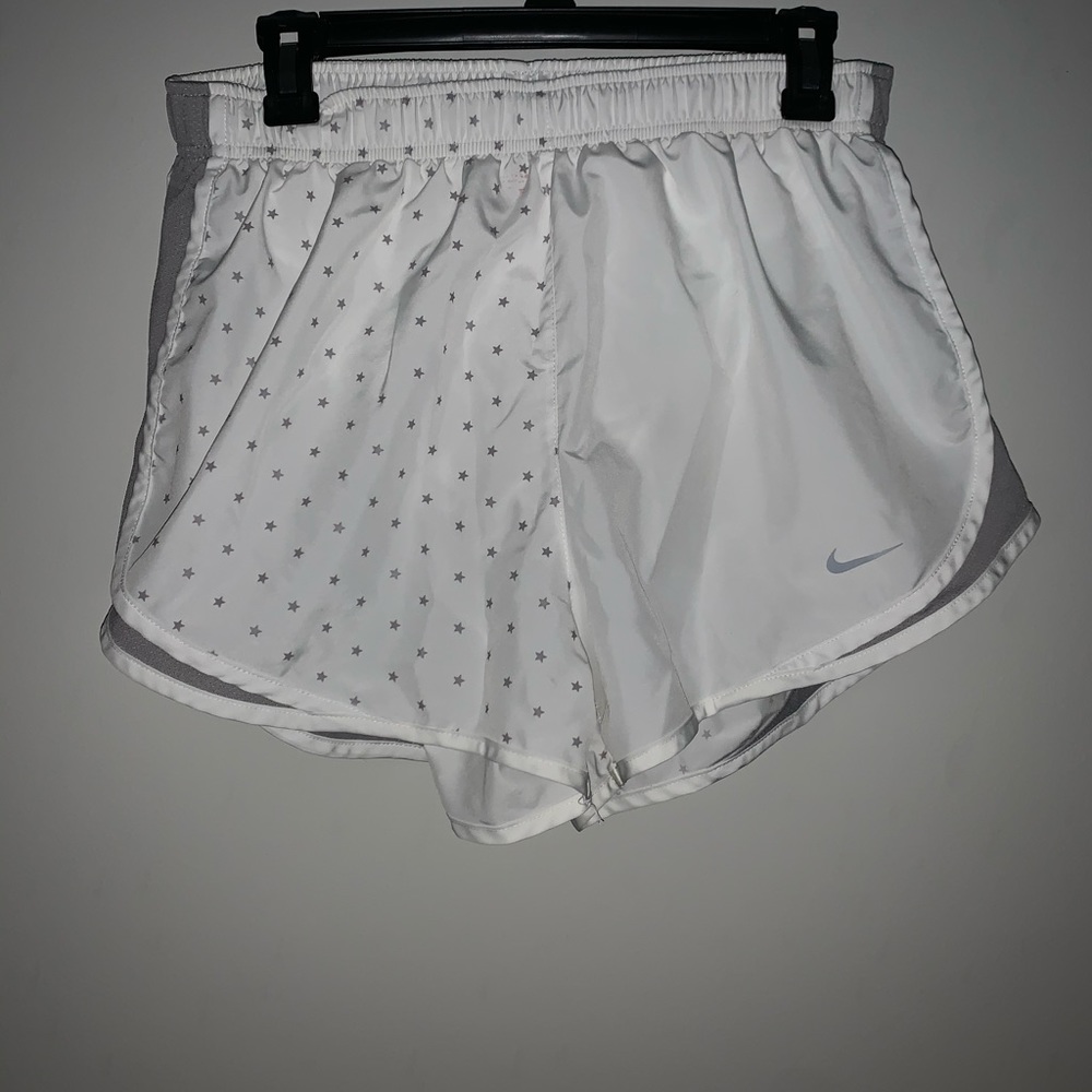 NIKE white star athletic shorts